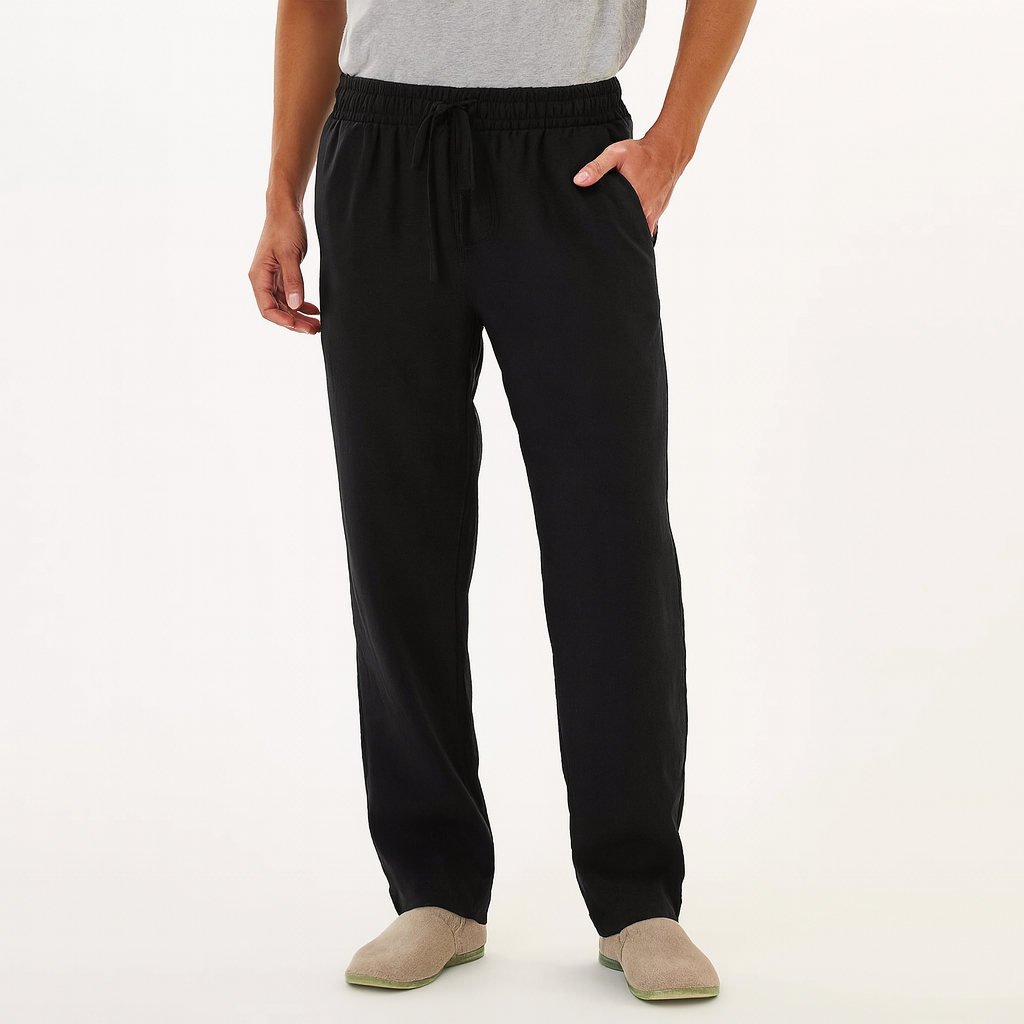Montari Cotton Drawstring Pants - Black
