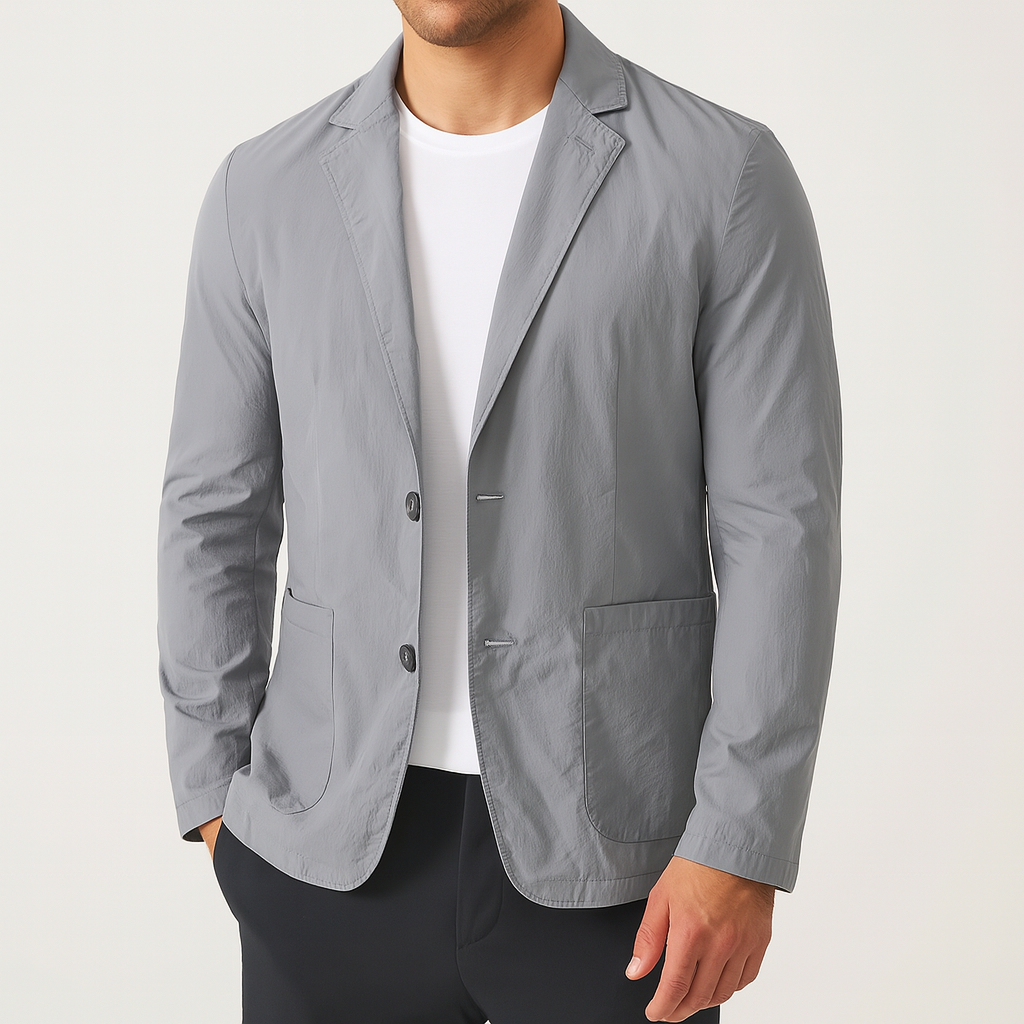 Santori Nylon Button-Up Blazer - Gray