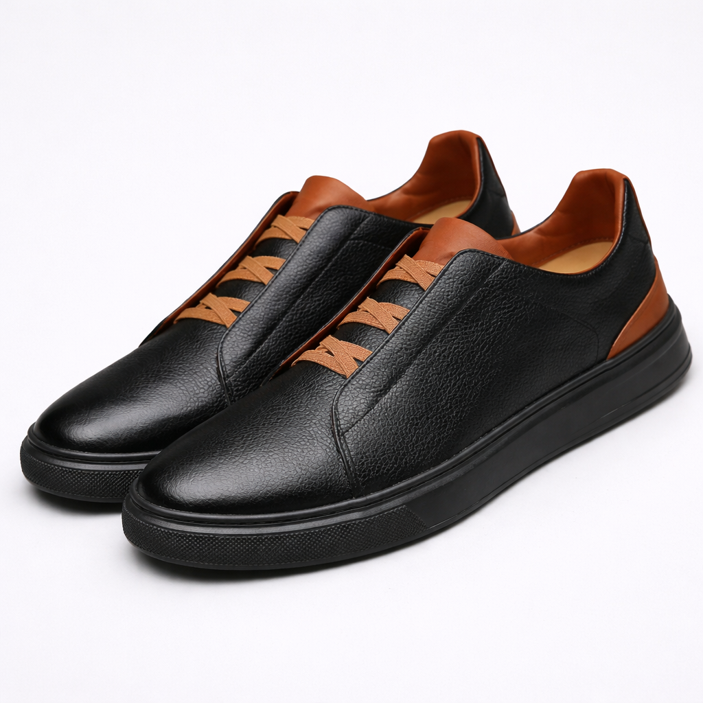 Lace-Up Leather Sneakers for Men - 6