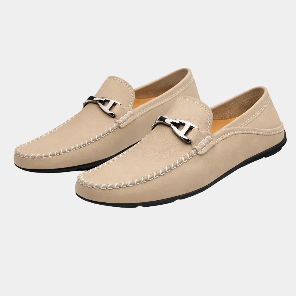 Montari Leather Loafers - Khaki