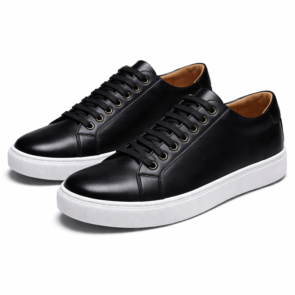 Avani Leather Sneakers - Black