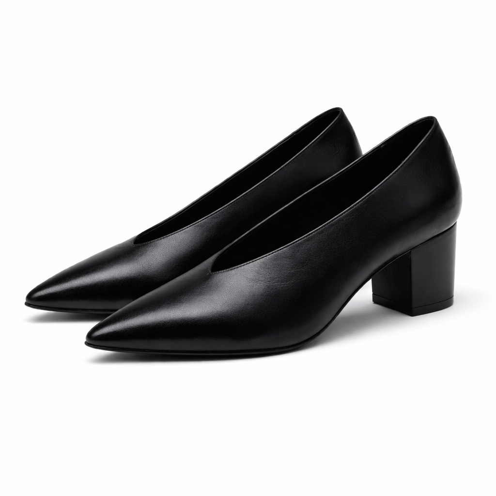 Savona Genuine Leather Heels - Black