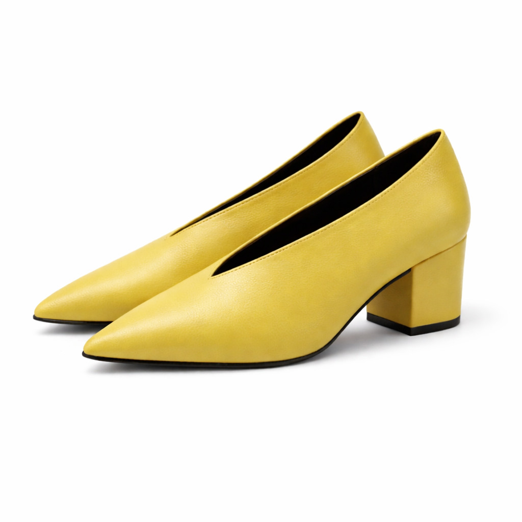 Savona Genuine Leather Heels - Yellow