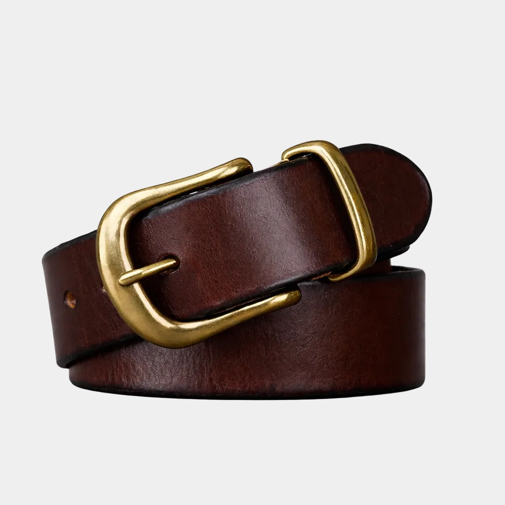 Mirano Men's Leather Belt - Dark Brown