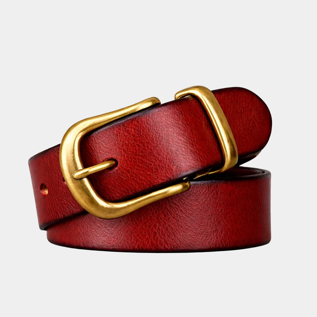 Mirano Men's Leather Belt - Red