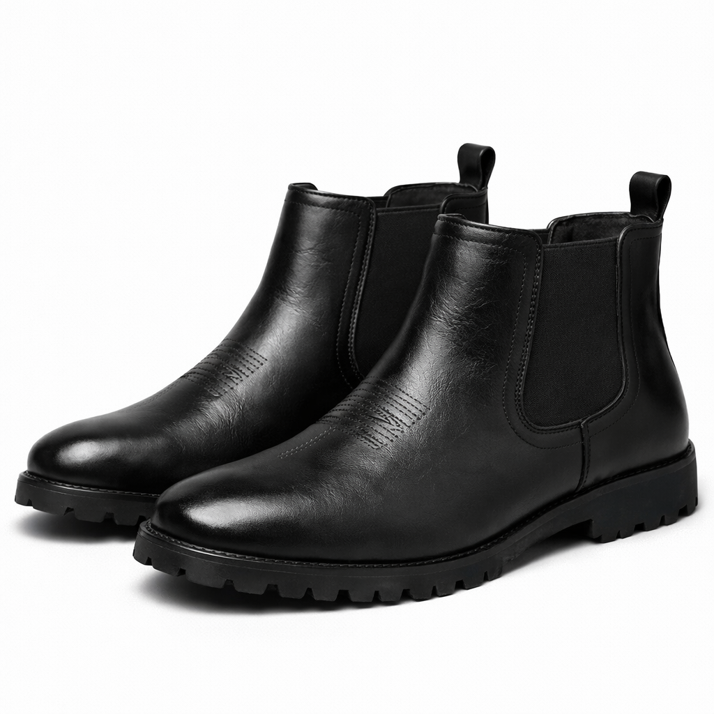 Montari Genuine Leather Chelsea Boots - Black