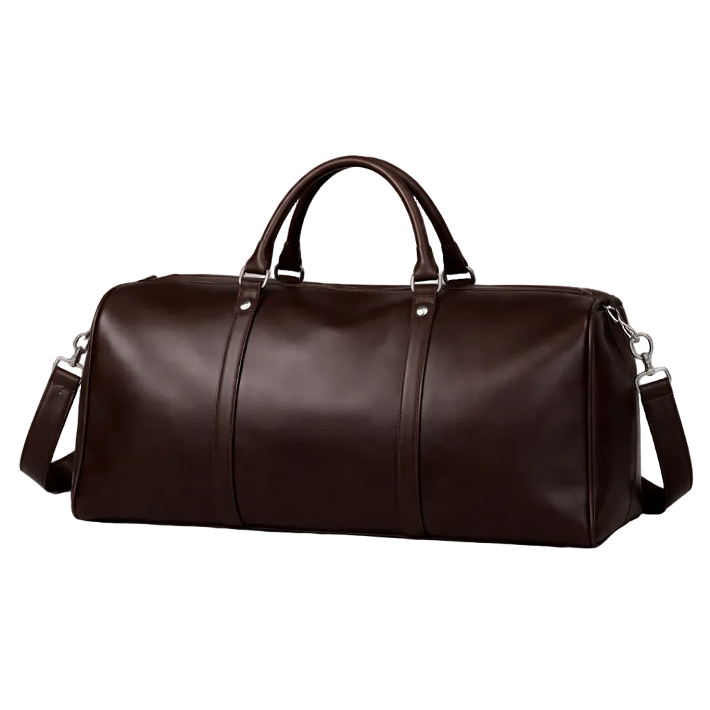 Montari Genuine Leather Duffle Bag - Brown