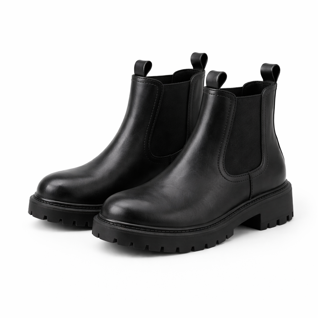 Savina Genuine Leather Chelsea Boots - Black
