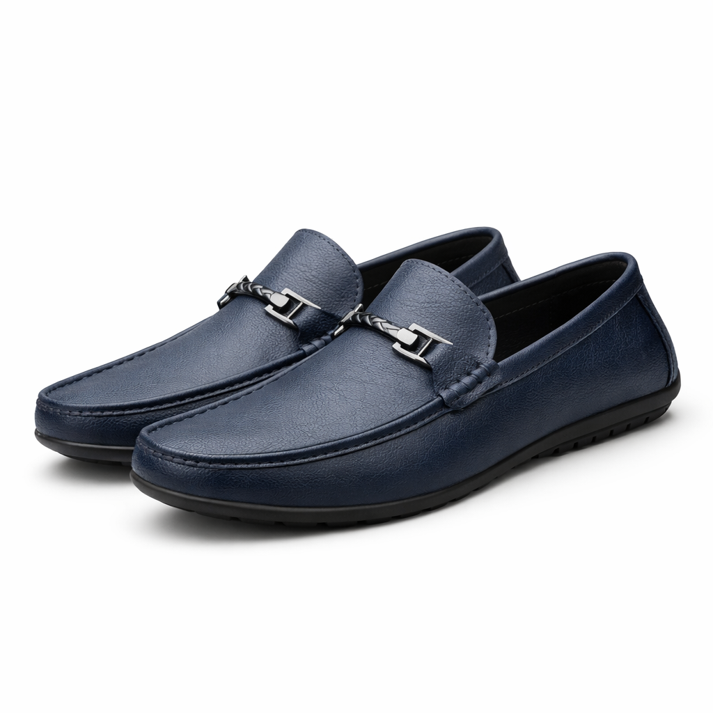 Montari Genuine Leather Loafers - Blue