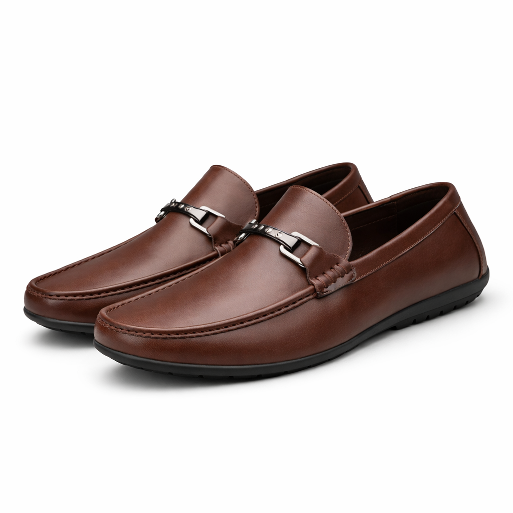 Montari Genuine Leather Loafers - Brown