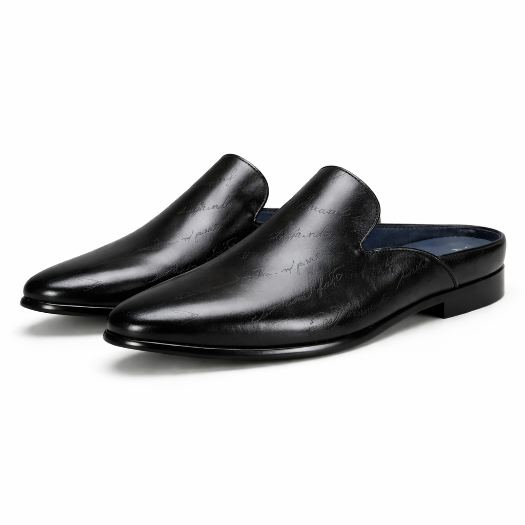 Montari Genuine Leather Slip-On Loafers - Black