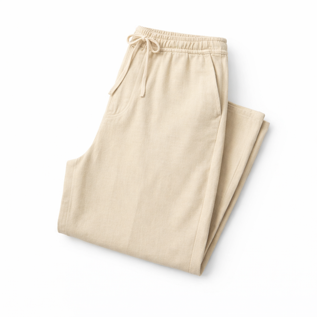 Montari Cotton Drawstring Pants - Khaki