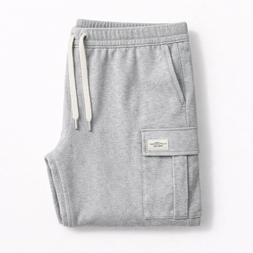 Camden Cargo Cotton Sweatpants - Gray