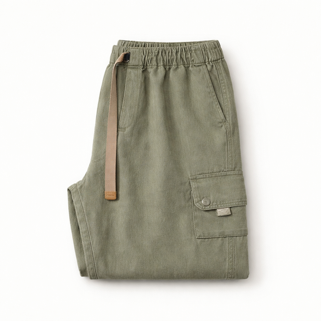 Camden Cargo Cotton Sweatpants - Green