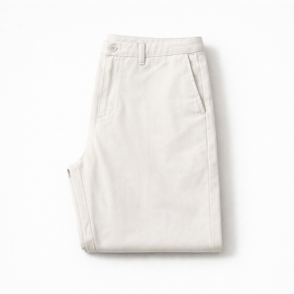Montari Slim Fit Cotton Pants - Beige
