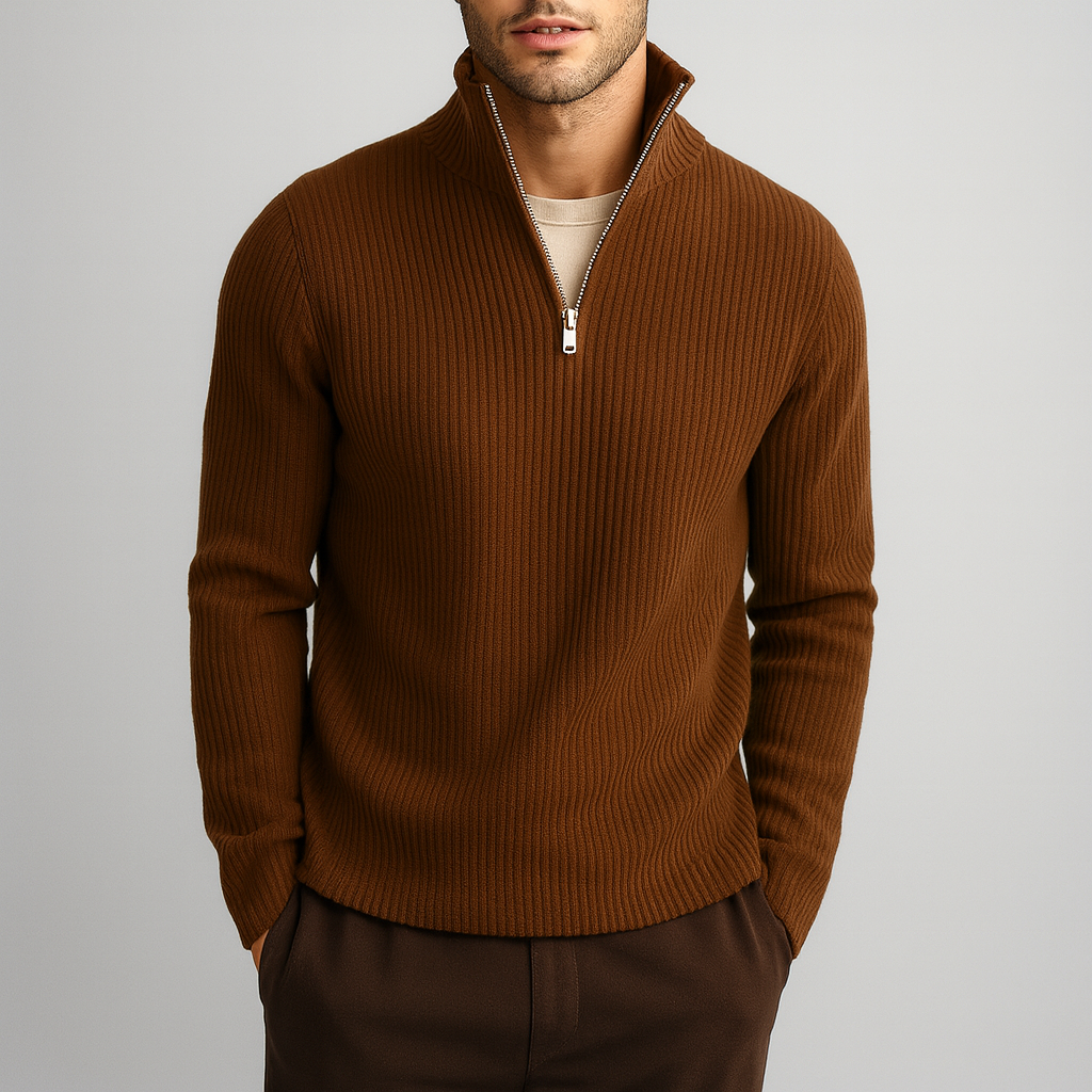 Santori Merino Wool Turtleneck - Brown