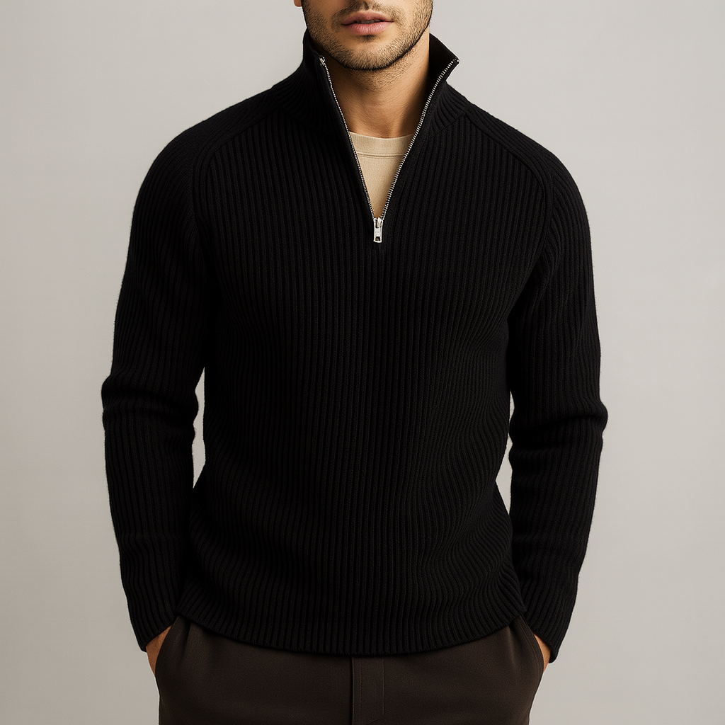 Santori Merino Wool Turtleneck - Black