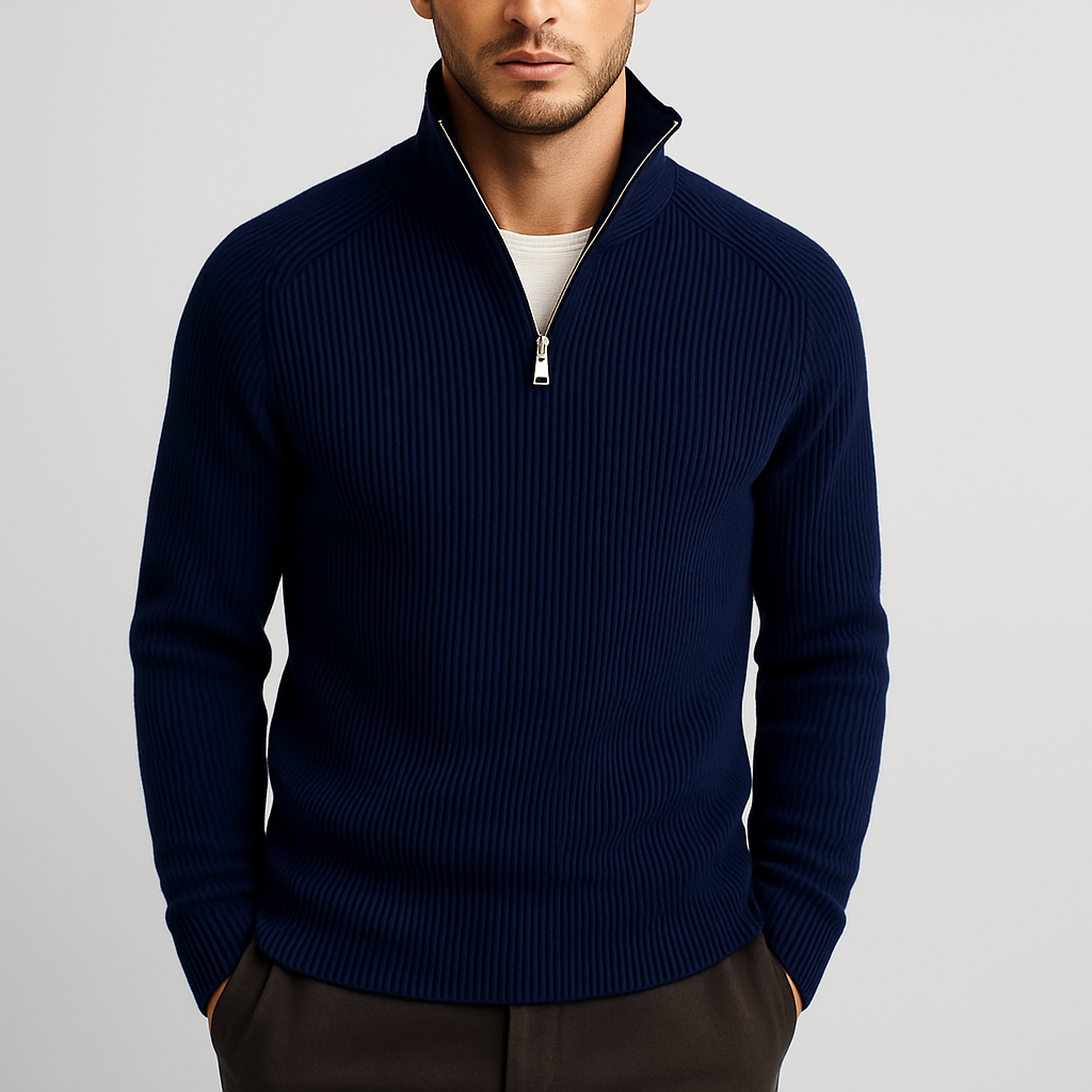 Santori Merino Wool Turtleneck - Blue
