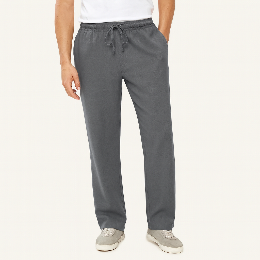 Montari Cotton Drawstring Pants - Gray