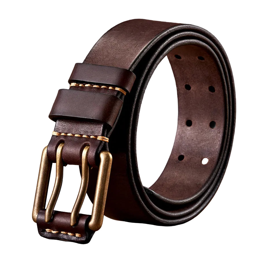 Halden Genuine Leather Belt - Dark Brown