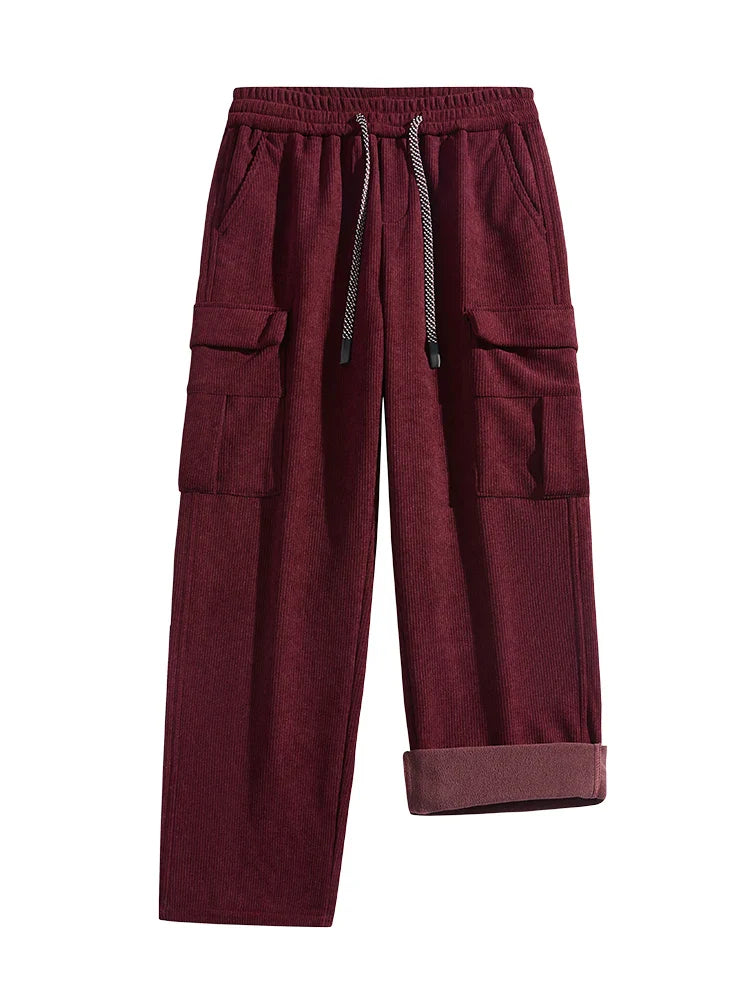 Harrison Corduroy Cargo Pants - Red