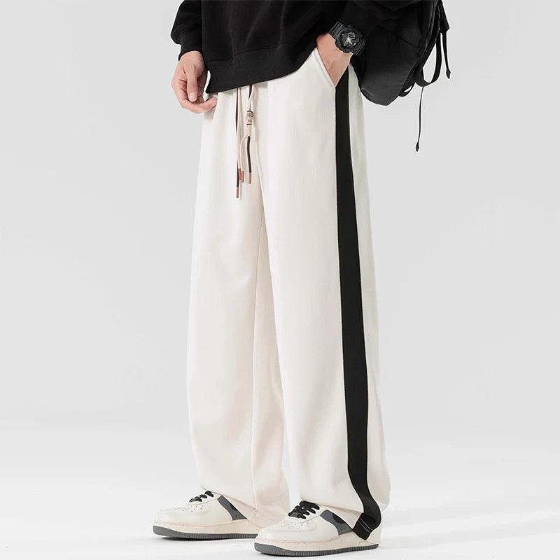 Camden Stripe Relaxed Sweatpants - White