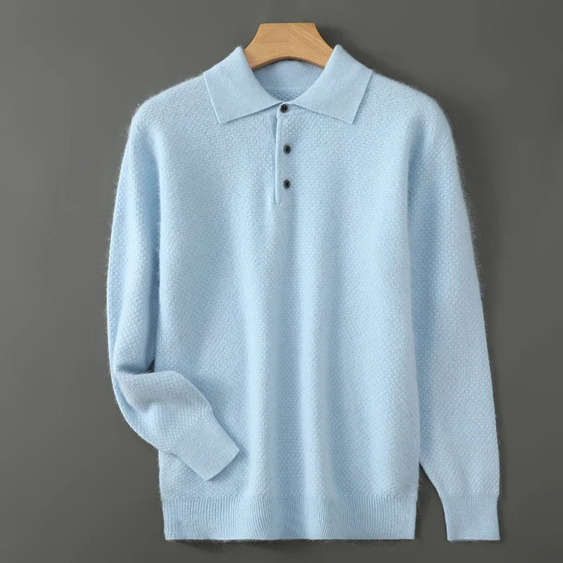 Vestori Cashmere Button-Up Sweater - Light Blue