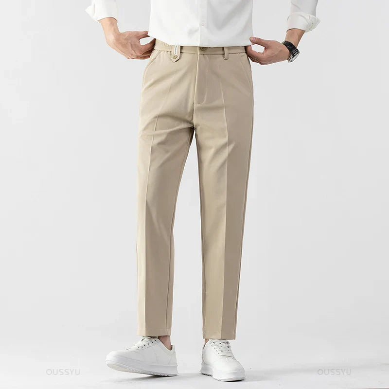 Montari Slim-Fit Dress Pants - Khaki