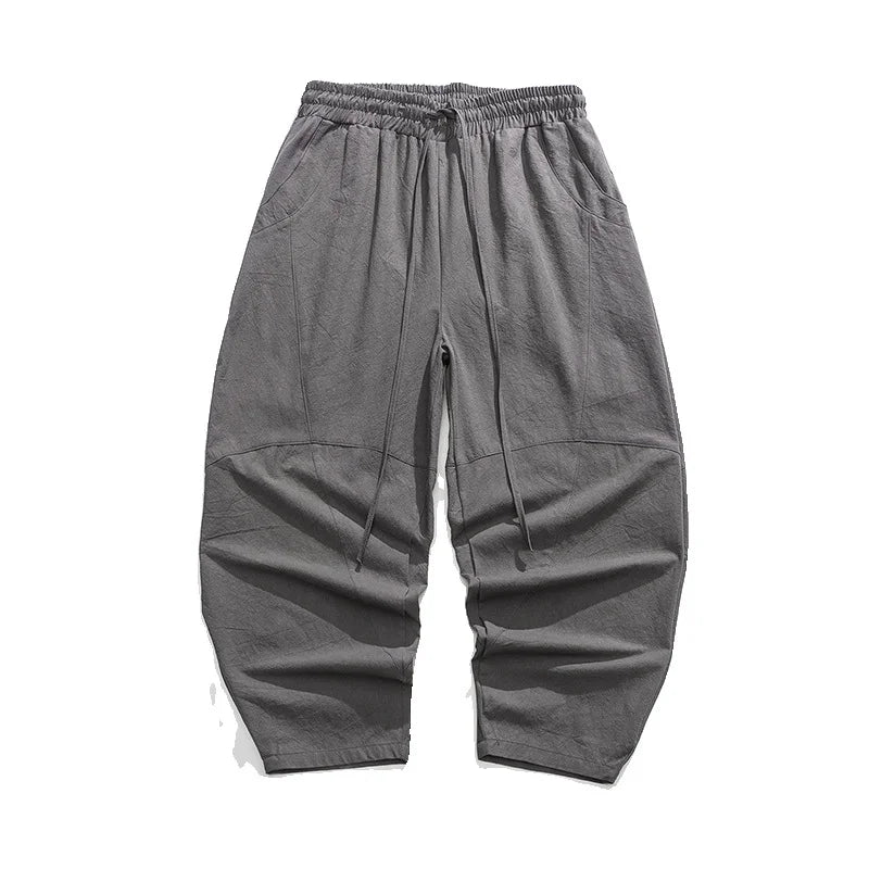 Camden Wide-Leg Cotton Pants - Gray