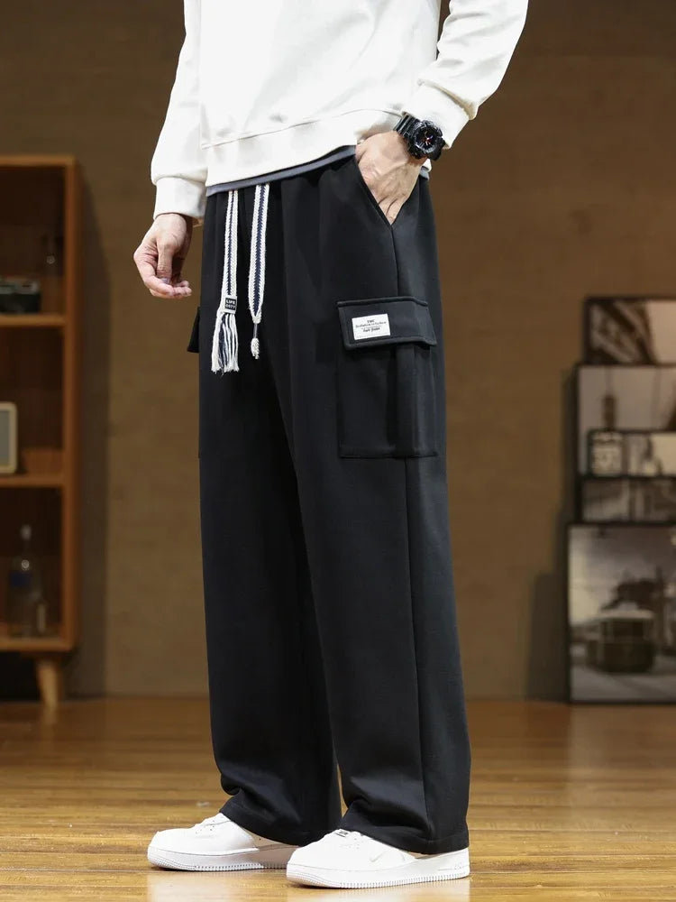 Camden Cargo Cotton Sweatpants - Black