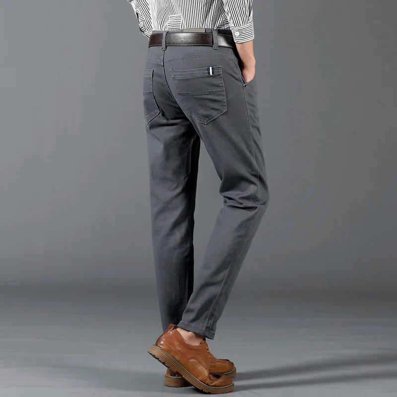 Montari Slim Fit Cotton Pants - Dark Gray