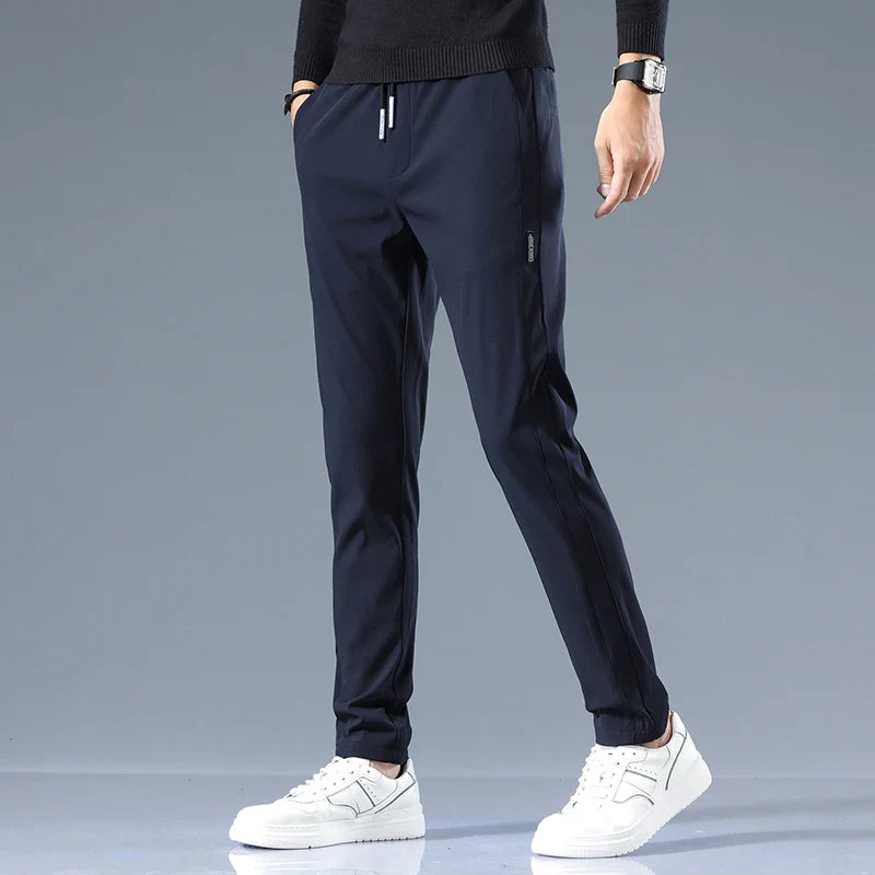 Santori Slim Fit Cotton Pants - Navy
