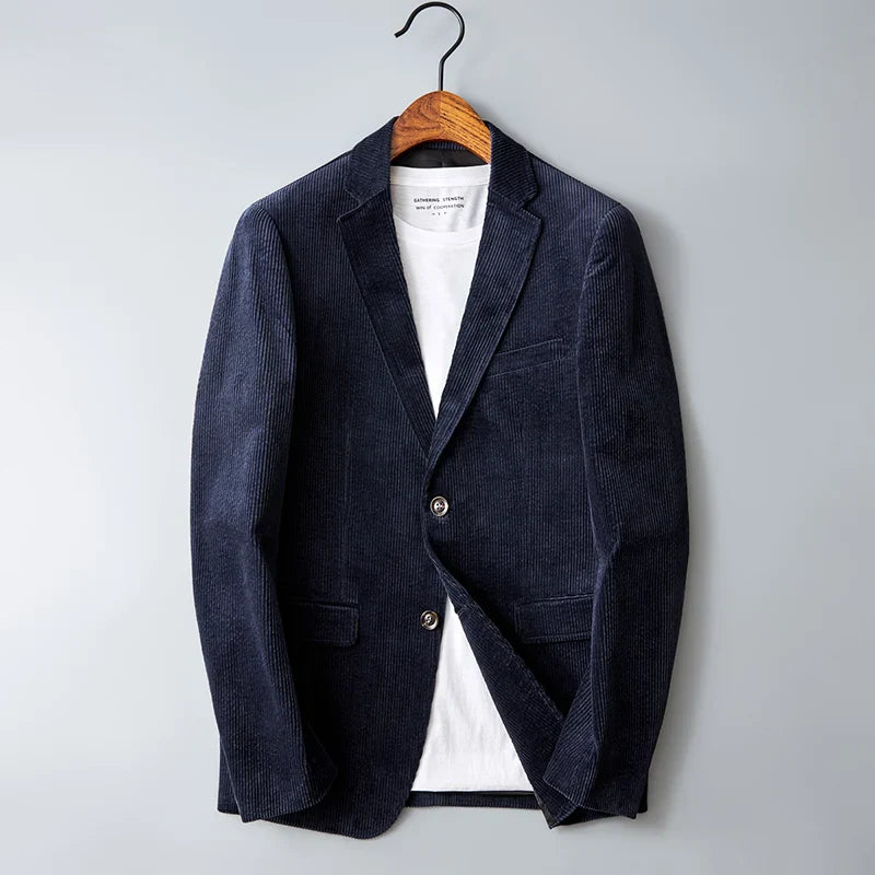 Corbin Corduroy Blazer Jacket - Dark blue