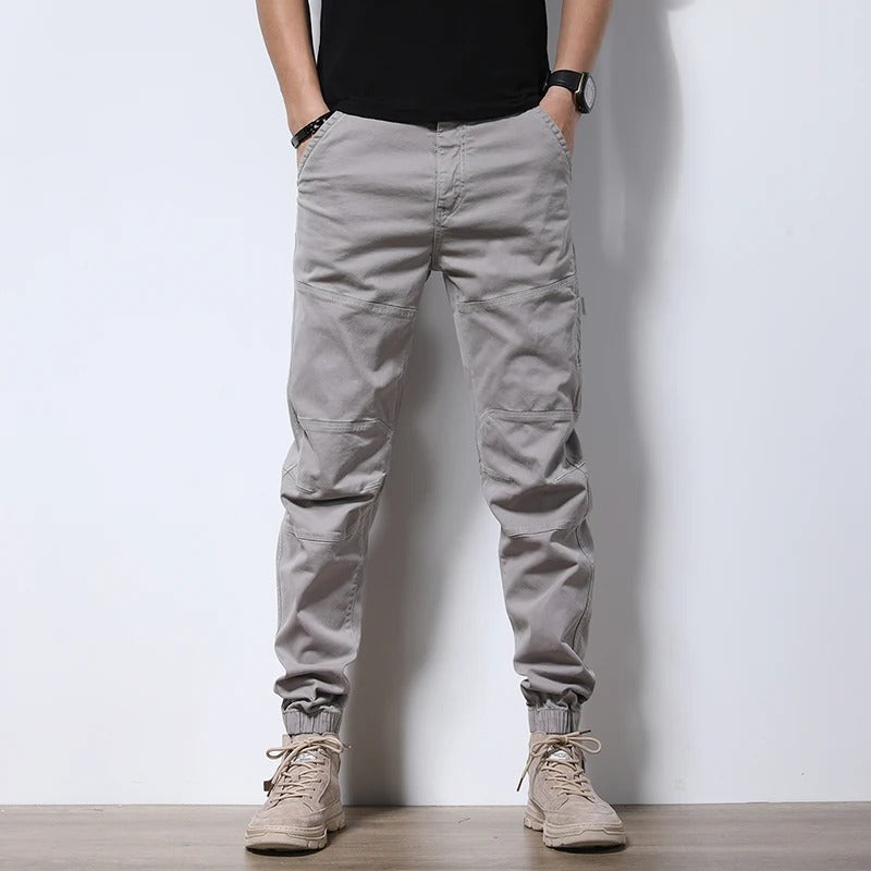 Mason Cotton Cargo Joggers - Gray