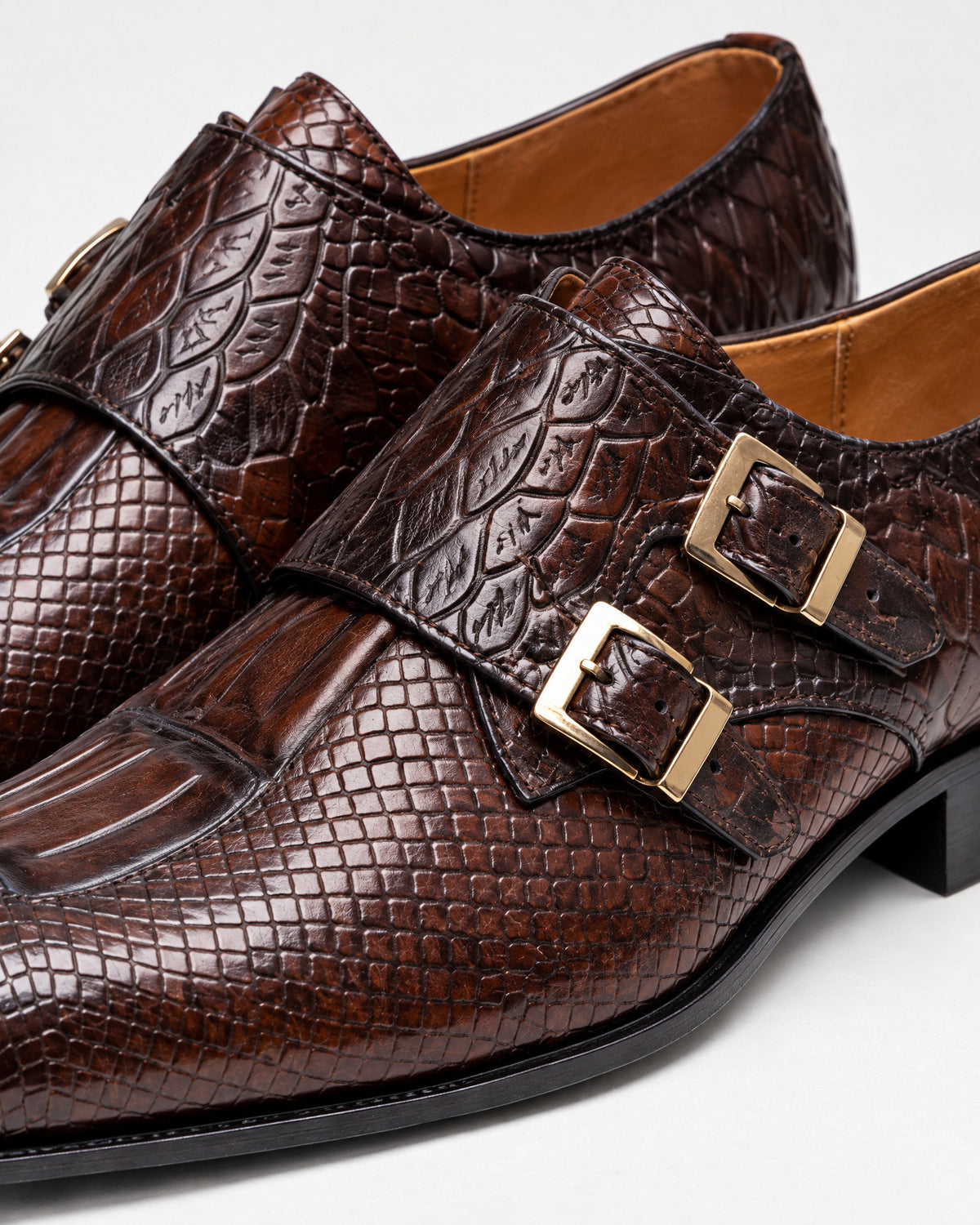 Double-Buckle Monk Strap Shoes for Men – close-up detail