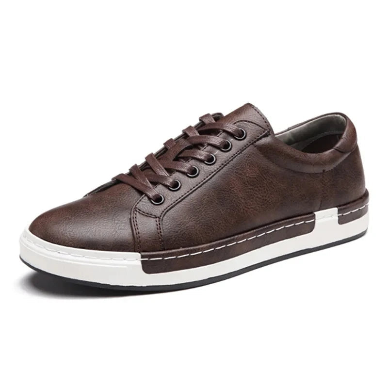Leather Lace-Up Sneakers for Men
