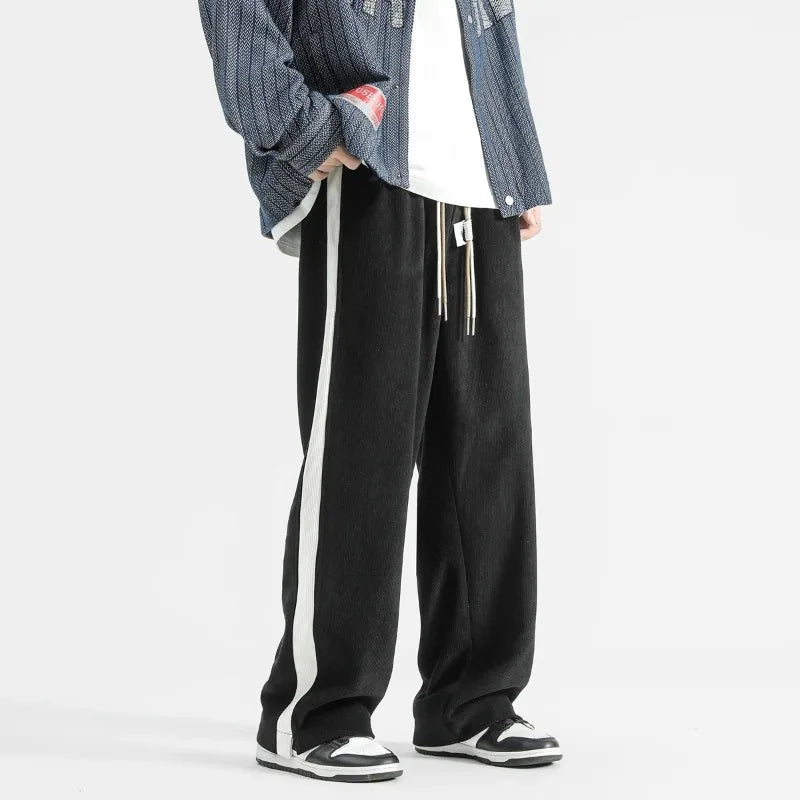 Doryan Wide-Leg Drawstring Sweatpants - Black