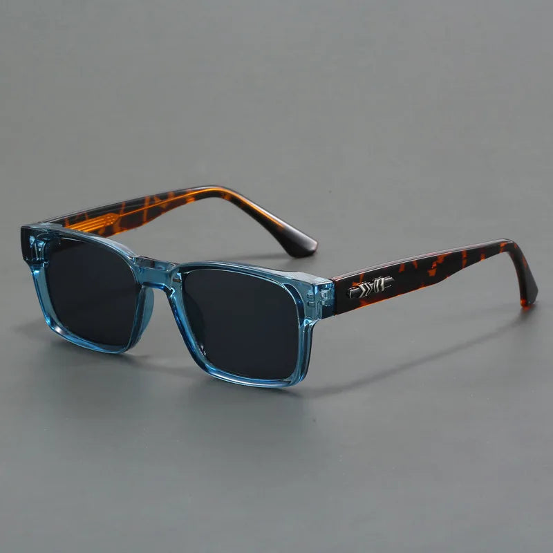 Men's Rectangular UV400 Sunglasses - Blue