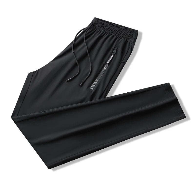 Kenton Stretch Sweatpants with Zip Pockets - Black