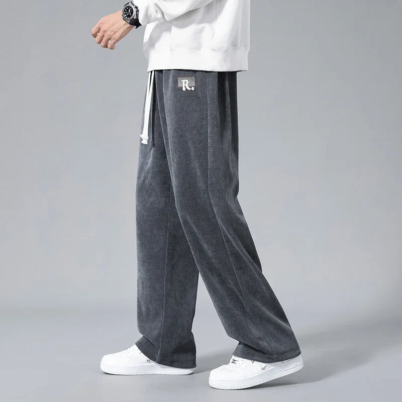 Kellan Relaxed Fit Corduroy Sweatpants - Dark Gray