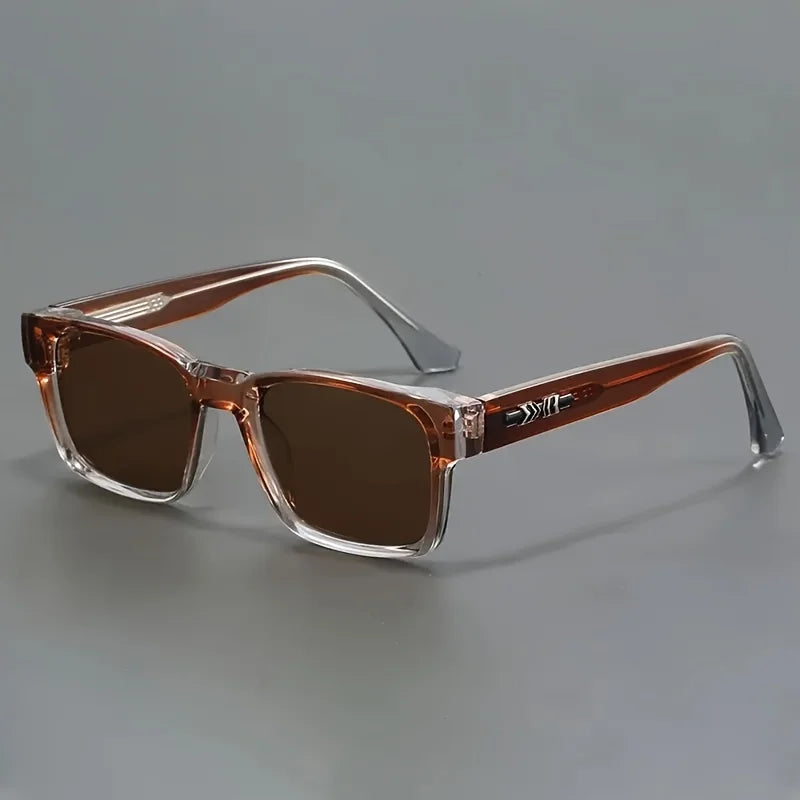 Men's Rectangular UV400 Sunglasses - Tea