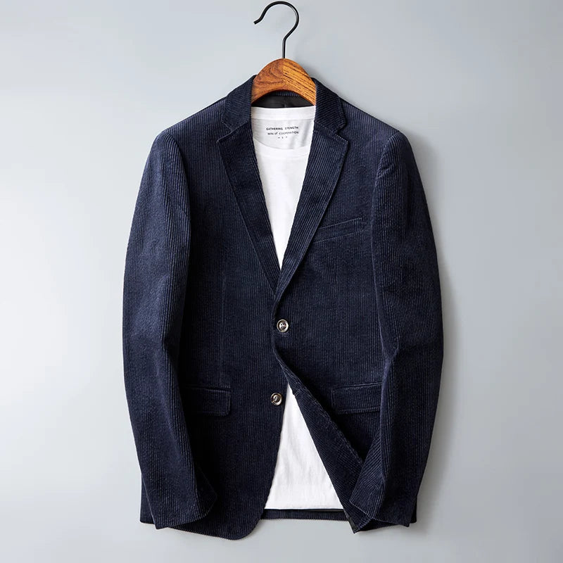 Montaro Corduroy Blazer Sport Coat - Dark blue