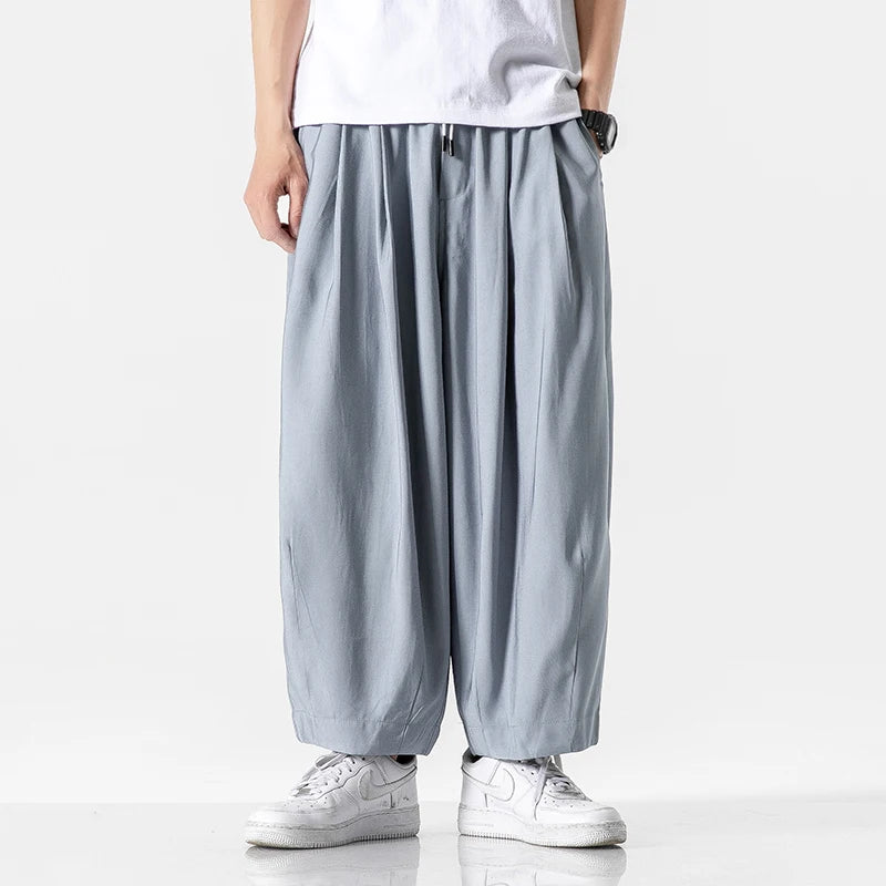 Corwin Wide-Leg Cotton Sweatpants - Sky Blue