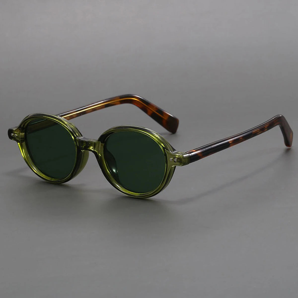 Men's Round Frame UV400 Sunglasses - Green