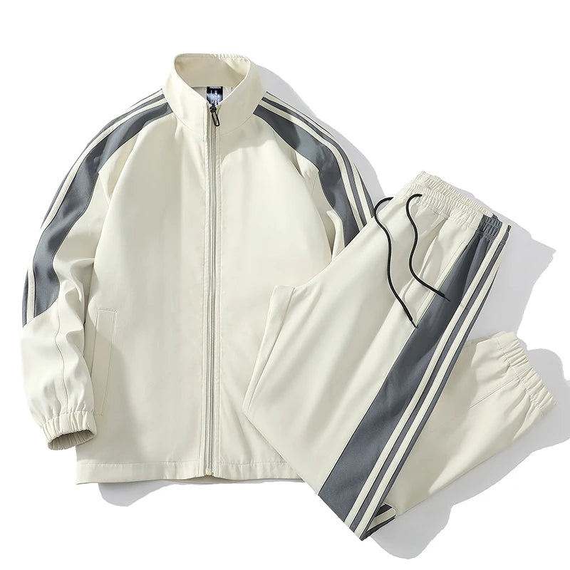 Harlow Full-Zip Jogger Set – Men's 2-Piece Tracksuit - White