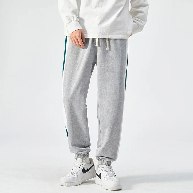 Camden Cotton Stripe Joggers - Gray