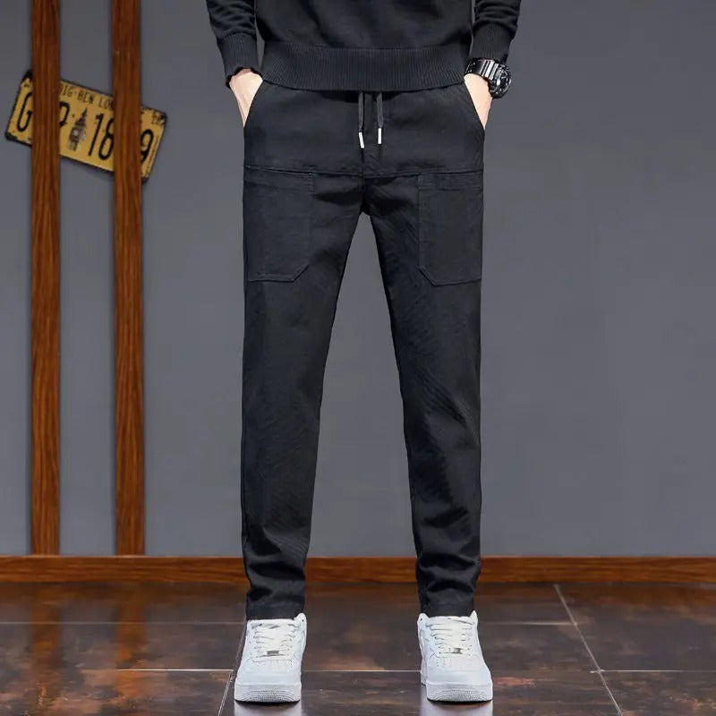 Camden Cotton Slim Fit Trousers - Black