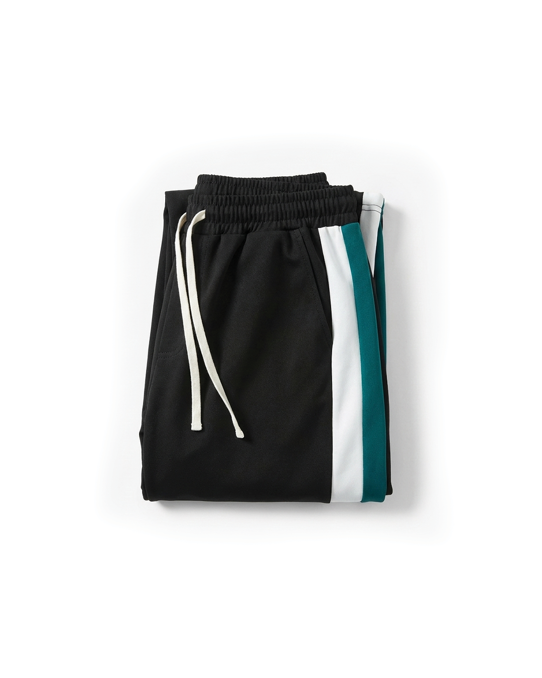 Camden Cotton Stripe Joggers - Black