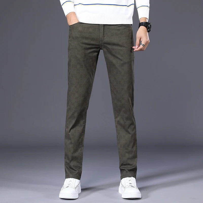 Serino Cotton Slim Fit Pants - Army Green