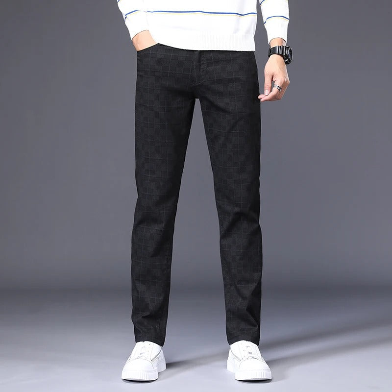Serino Cotton Slim Fit Pants - Black